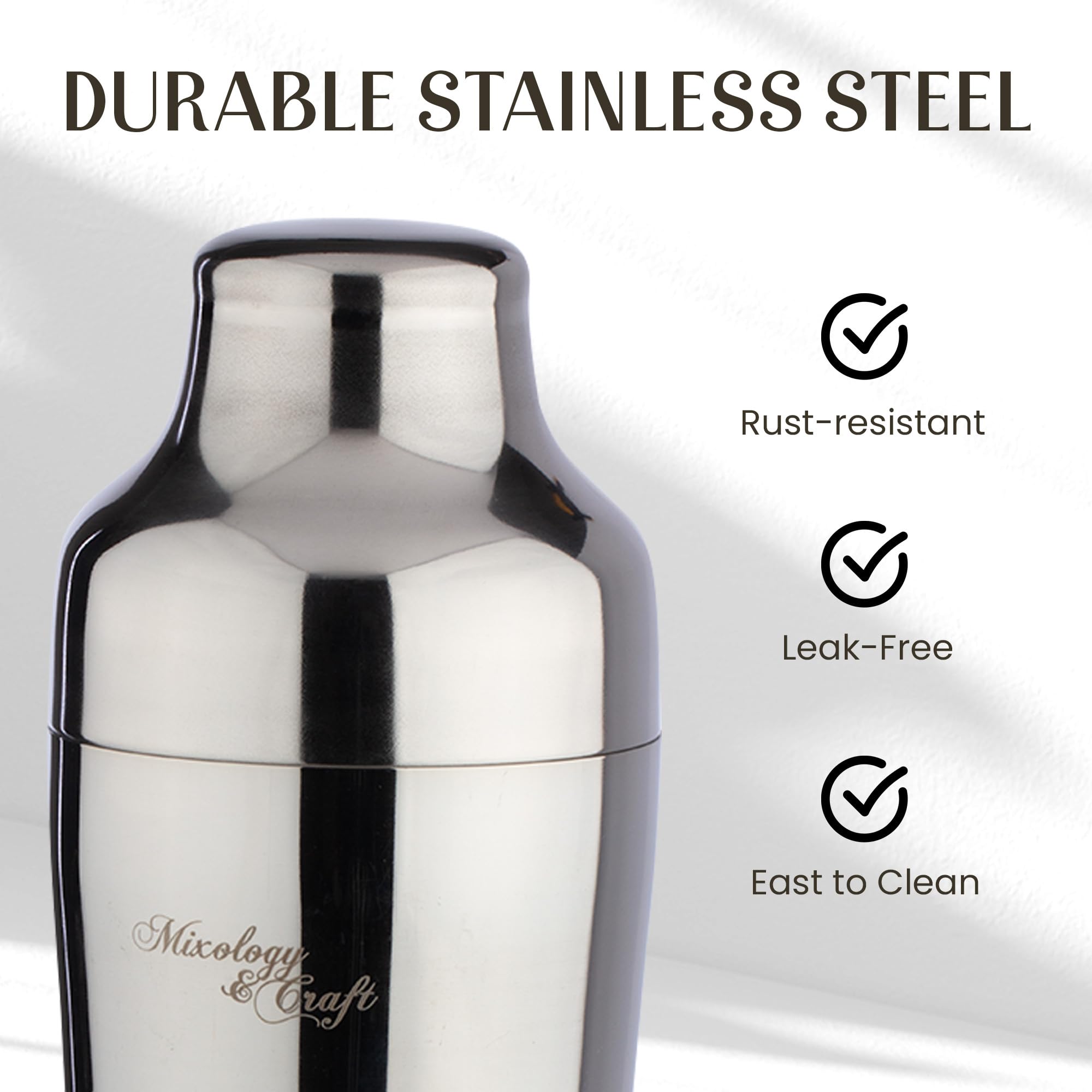 Mixology & Craft Cocktail Shaker Set 11-tlg. - Cocktail Set aus Edelstahl mit Bar Zubehör - Silber