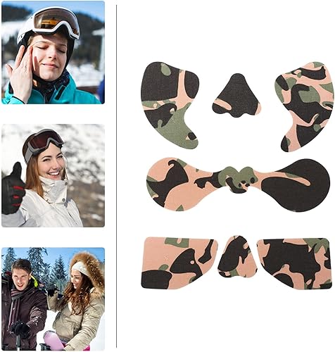 Miniatura 4 de Beaupretty 3 juegos de calcomanías faciales para exteriores, anticongelante, camuflaje, parches faciales a prueba de viento, para patinaje, ciclismo