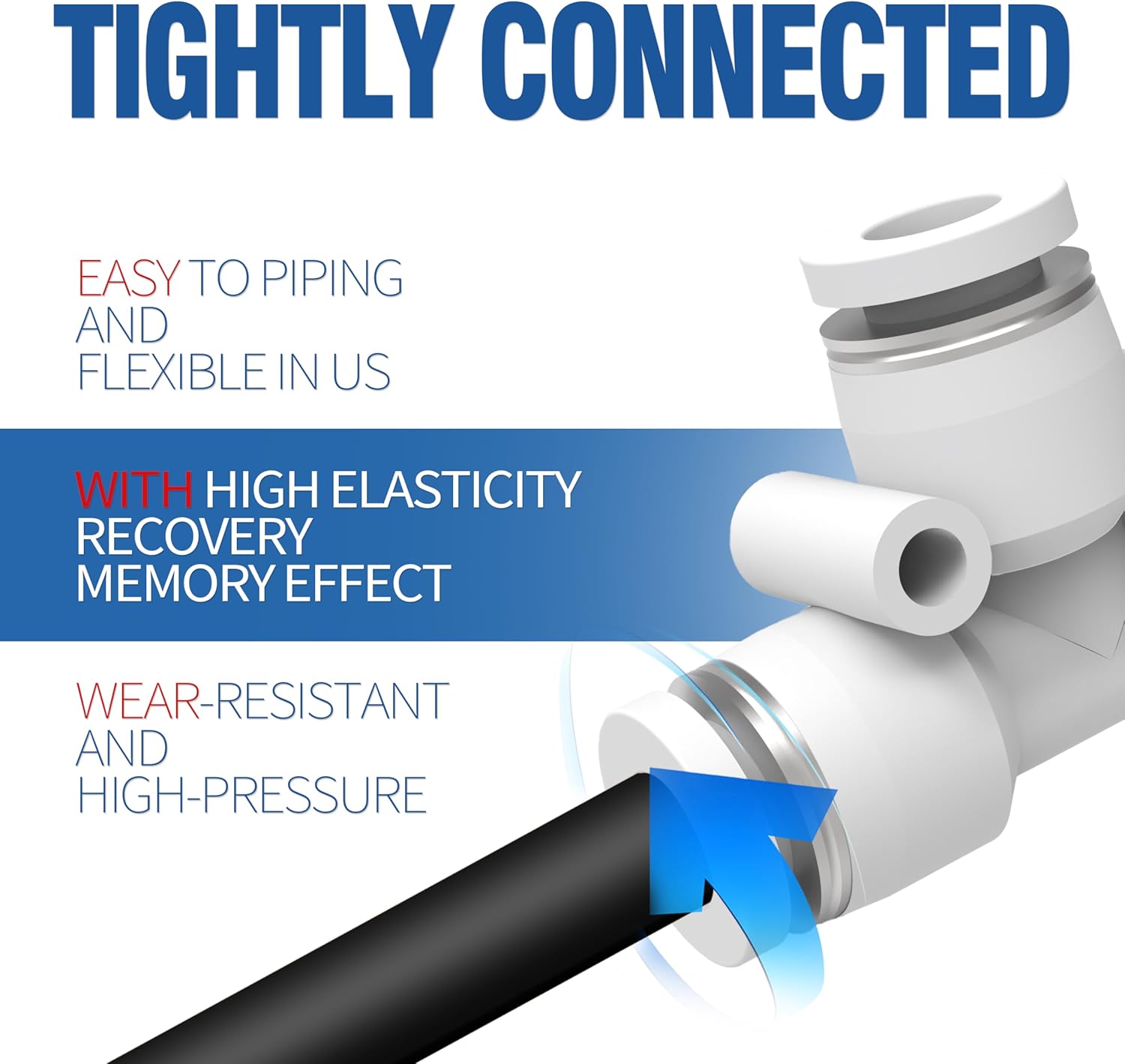 BLCH PNEUMATIC Black PU Air hose Pipe Tube 1/4 Inch OD 1/6 ID 32.8ft/10Meter for Air Line Tubing or Fluid Transfer Tubing.