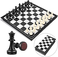 Peradix Jeu d'échecs, Echiquier Magnetique, Echec Deluxe Pliable Echecs, Mini échecs, Portable de Voyage Plateau et Les Morceaux pour Enfants et Adultes（2 Additionnel Dames）