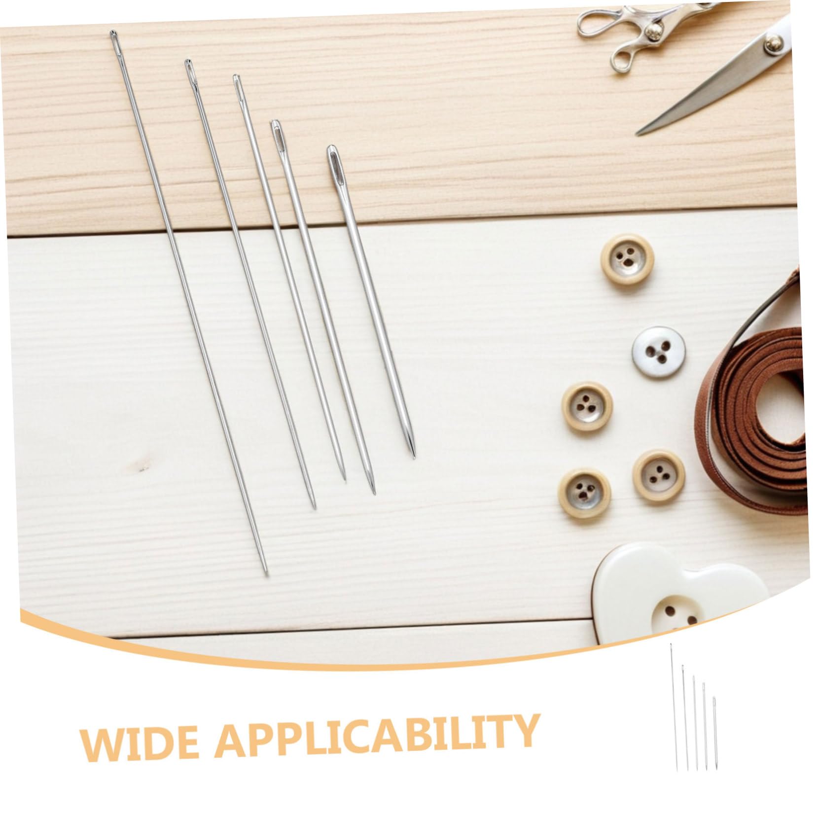 HEALSOPTHY 25 Piezas Agujas Grandes para Coser Mano Extra Largas y Resistentes para Cuero Costura y Reparación de Telas Gruesas para Fácil Enhebrado Herramienta Metálica para Bordado y