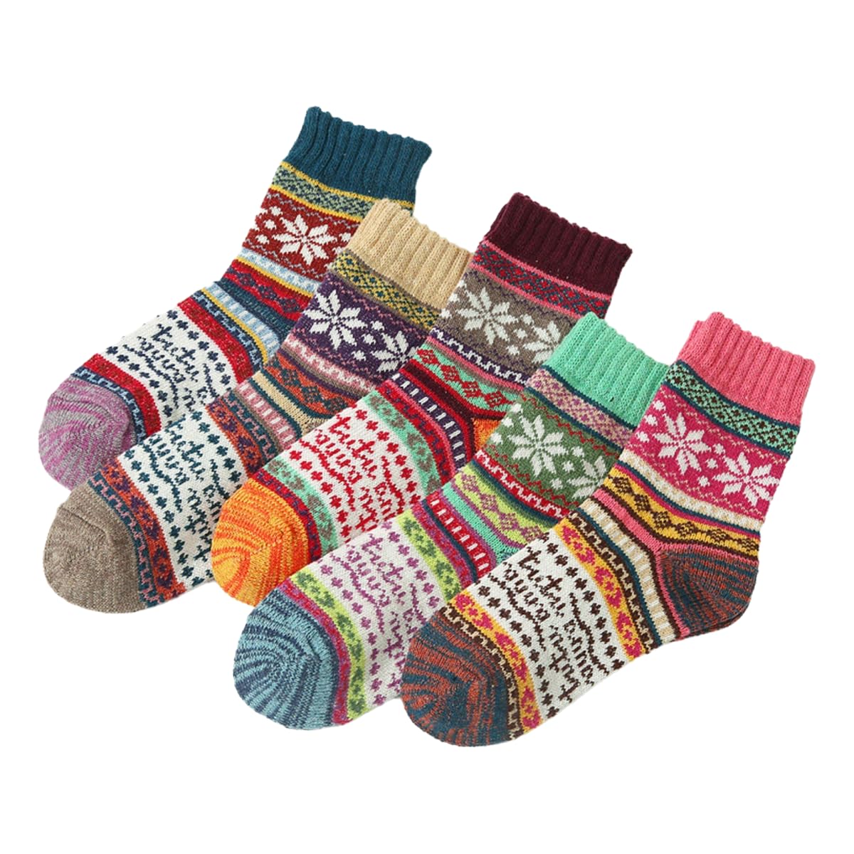 Calcetines de lana para mujer pack de 5 pares térmicos gruesos de invierno en talla única