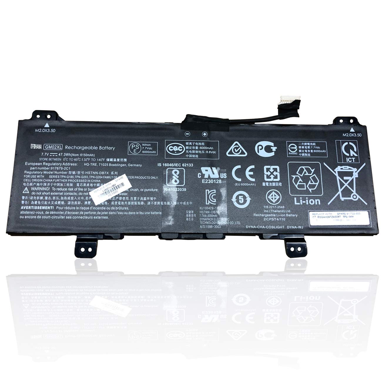 GM02XL 917725-855 Laptop Battery Replacement for HP Chromebook 14 11 G5 G6 G7 Chromebook X360 11 G1 G2 G3 EE Chromebook 14-CA000NA 917679-271 HSTNN-UB7M 47.3Wh 6150mAh