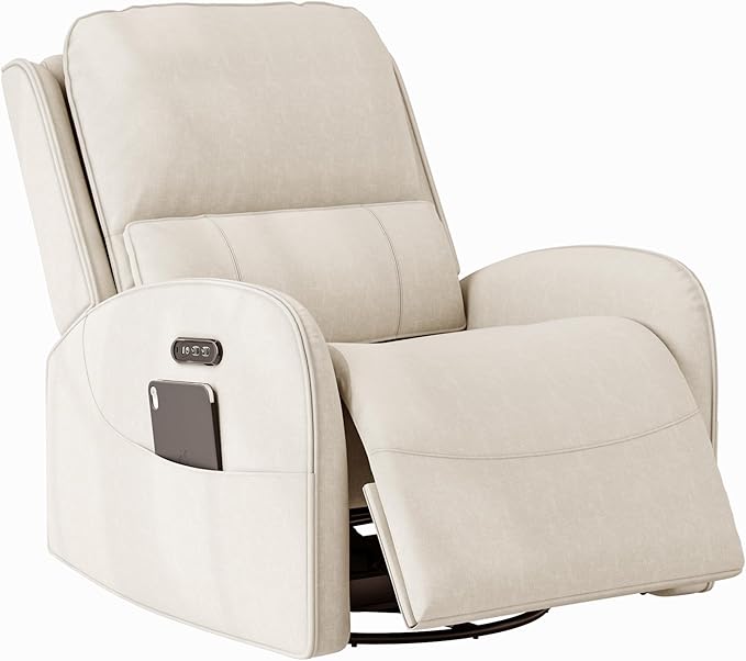 Sillón Eléctrico Reclinable Blanco 270° Giratorio miniatura 9