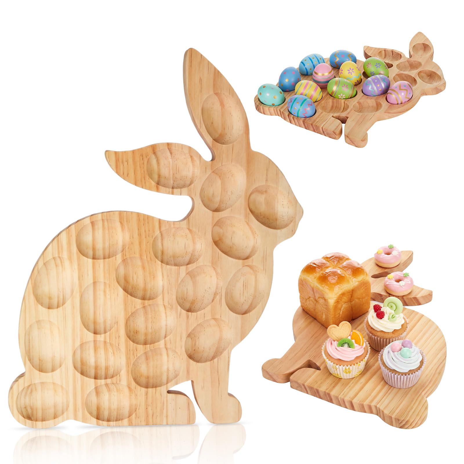 Présentoirs de charcuterie et plateau pour œufs de Pâques en bois Thenshop
