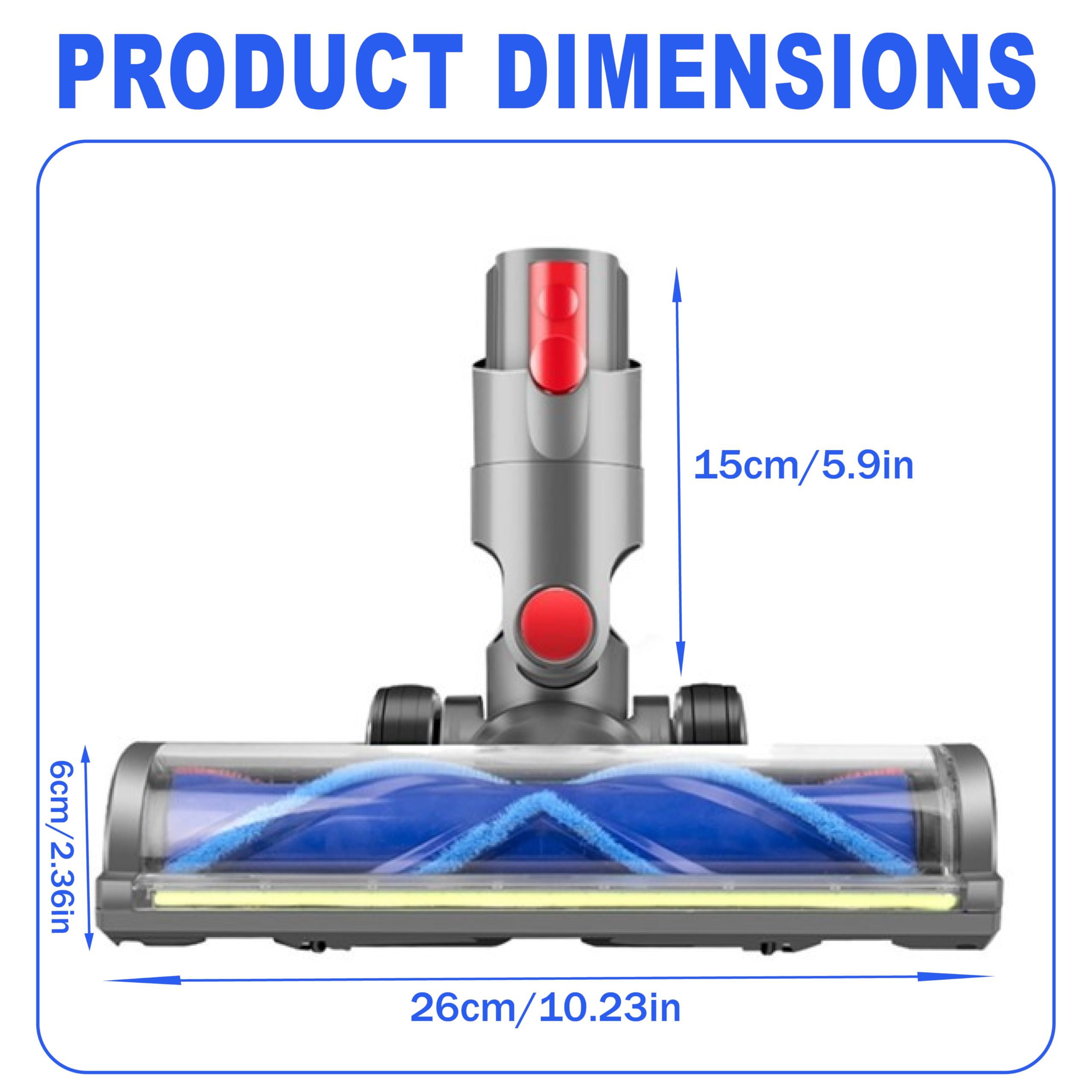 Brosse de remplacement compatible pour Dyson V11 V15 V10 V8 V7, tête de nettoyage avec détection de poussière, accessoire d’aspirateur pour parquets, sols durs et tapis, nettoyage efficace