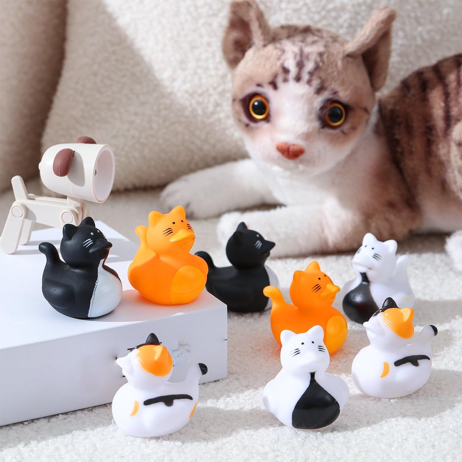 Deekin 50 Pcs Cat Rubber Ducks 2 Inch Party Favors image 4