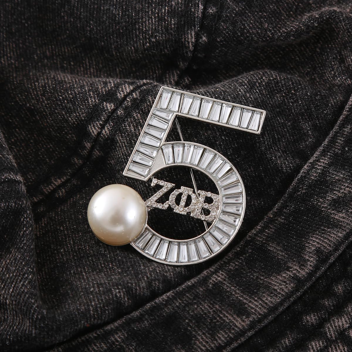 Zeta Sorority Brooch Metal Five Number Greek Letters 1920 Broach Pin Black Lady Social ZPB Jewelry Gift For Finer Women - Image 4