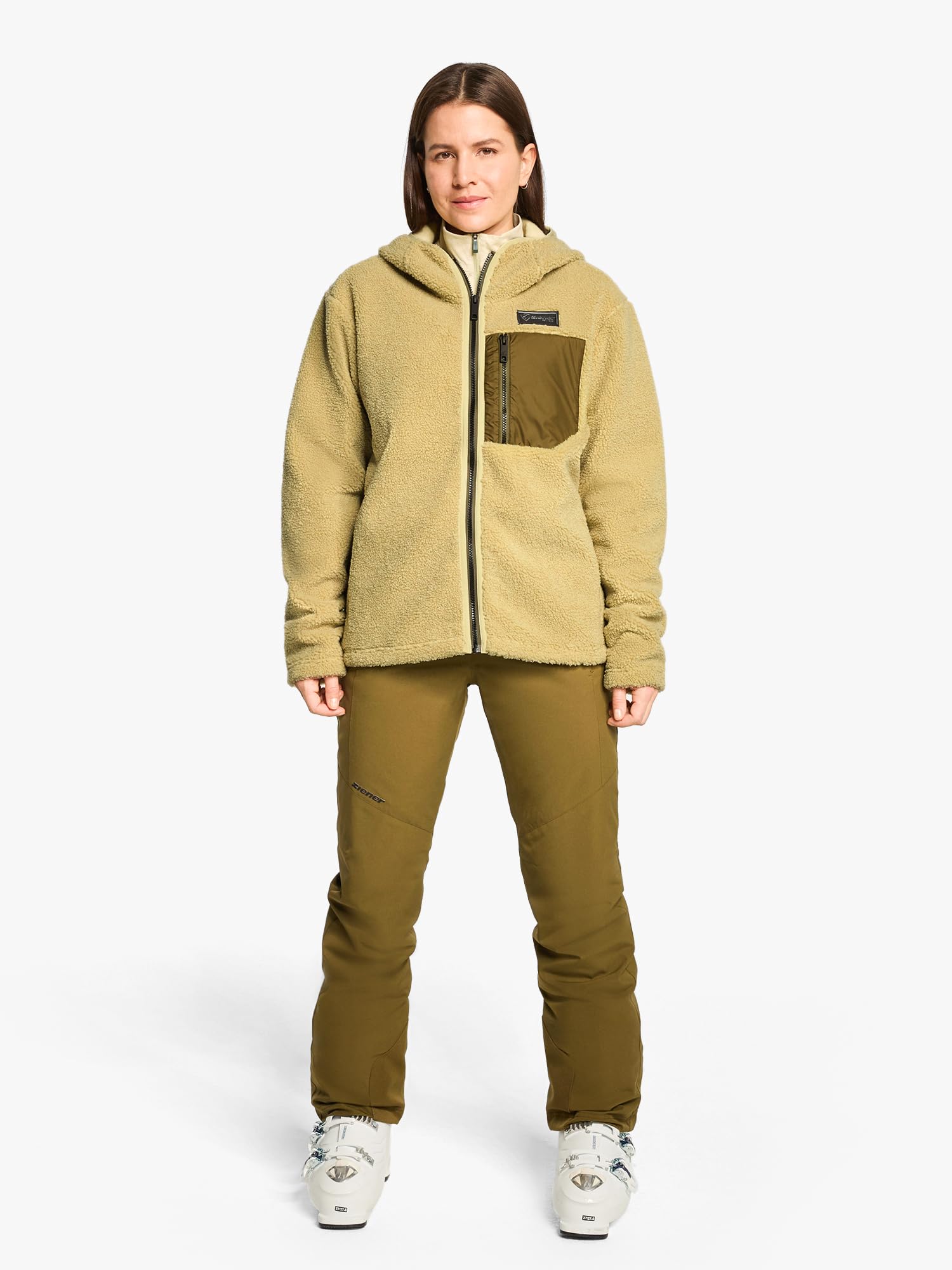 Ziener Damen Juha-z High-Loft Fleece Jacke, Midlayer | Kapuze (1er Pack)