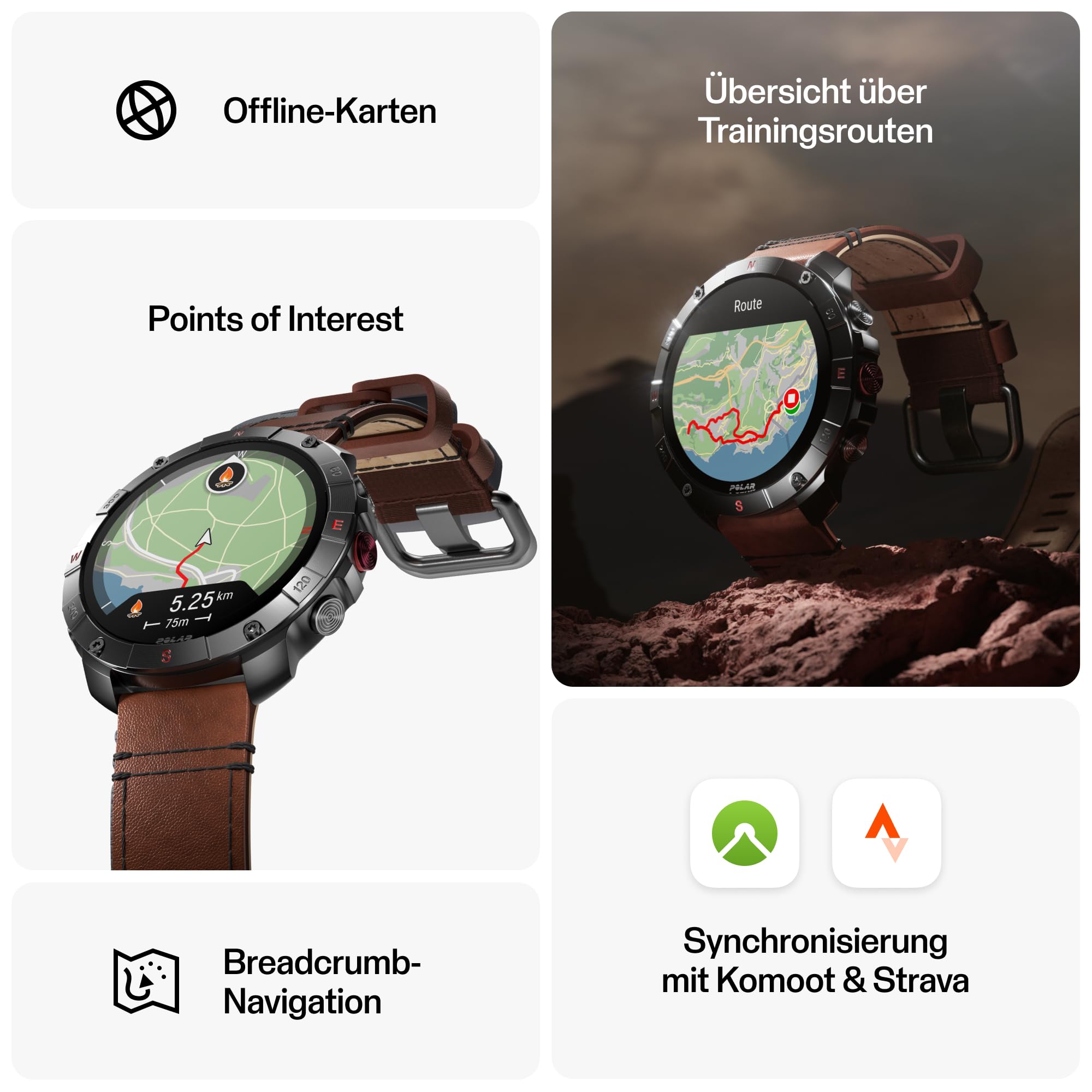Polar Grit X2 Pro – robuste GPS-Sportuhr mit optischer Pulsmessung, Smartwatch-Navigation und Biosensorik für Beste Leistungen. Die Outdoor-Uhr für das ultimative Abenteuer