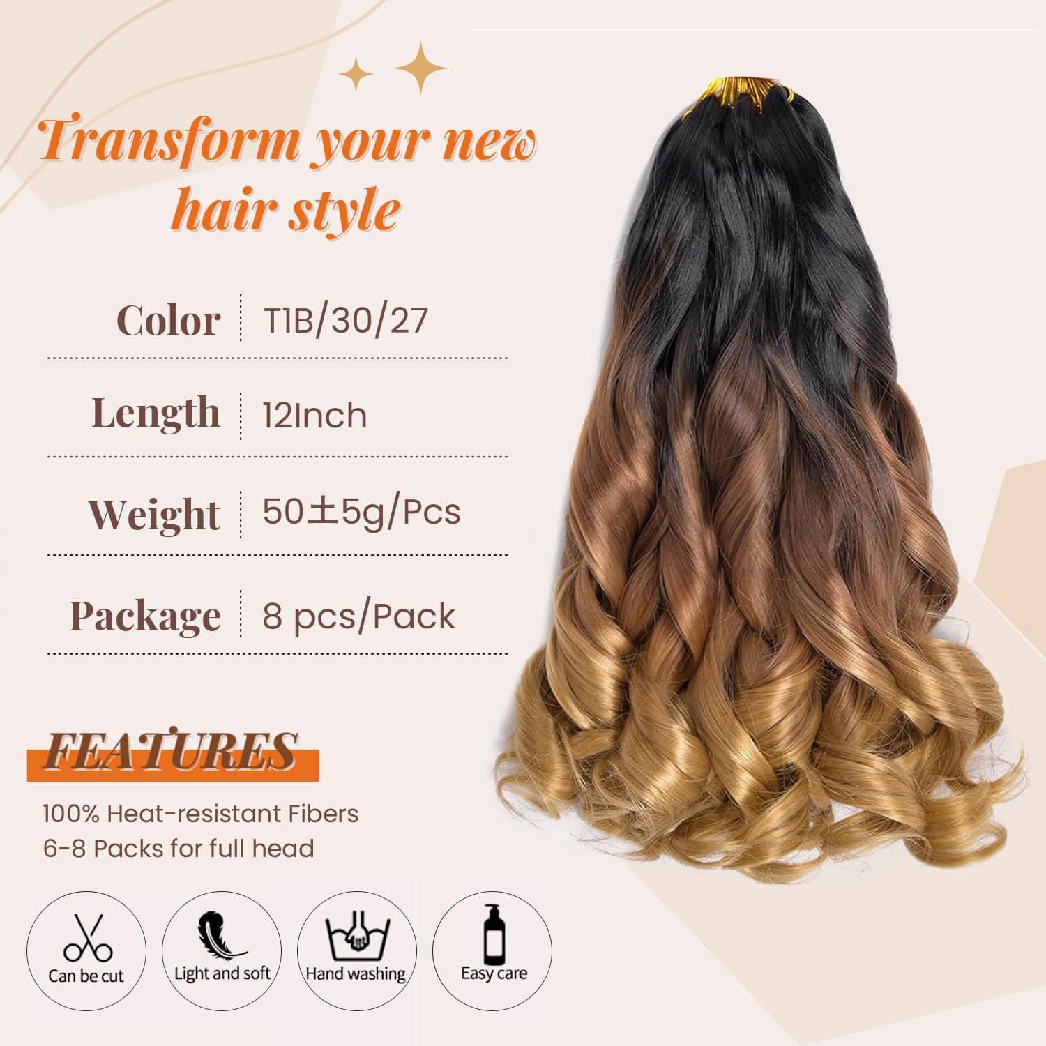 Flyroseing 12inch French Curl Braiding Hair - Image 2