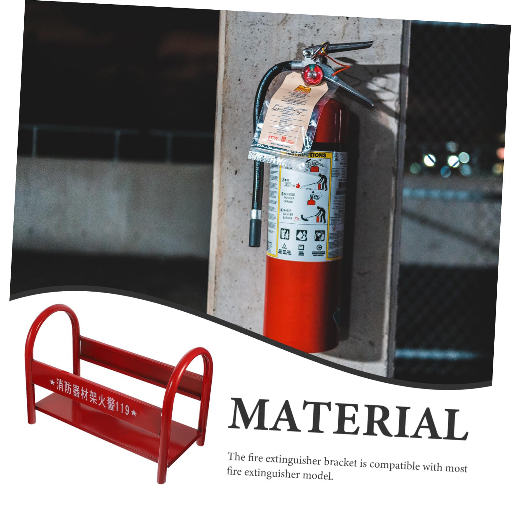 SOLUSTRE Estante De Metal Universal Para Extintor De Incendios Preparado De Emergencia De Hierro Rojo