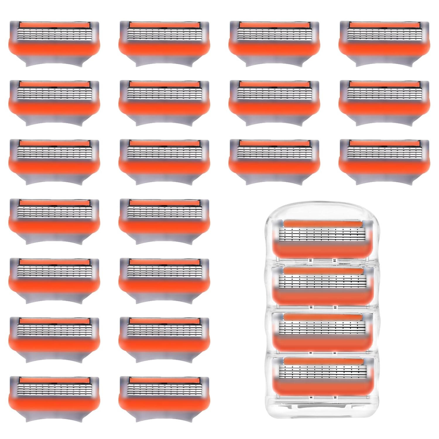 24Pcs Fusion 5 Razor Blades Refills,Razor Blades for Men,Shaving Refills for Fusion 5 with 5-Layer Precision Cut Stainless Steel Blade