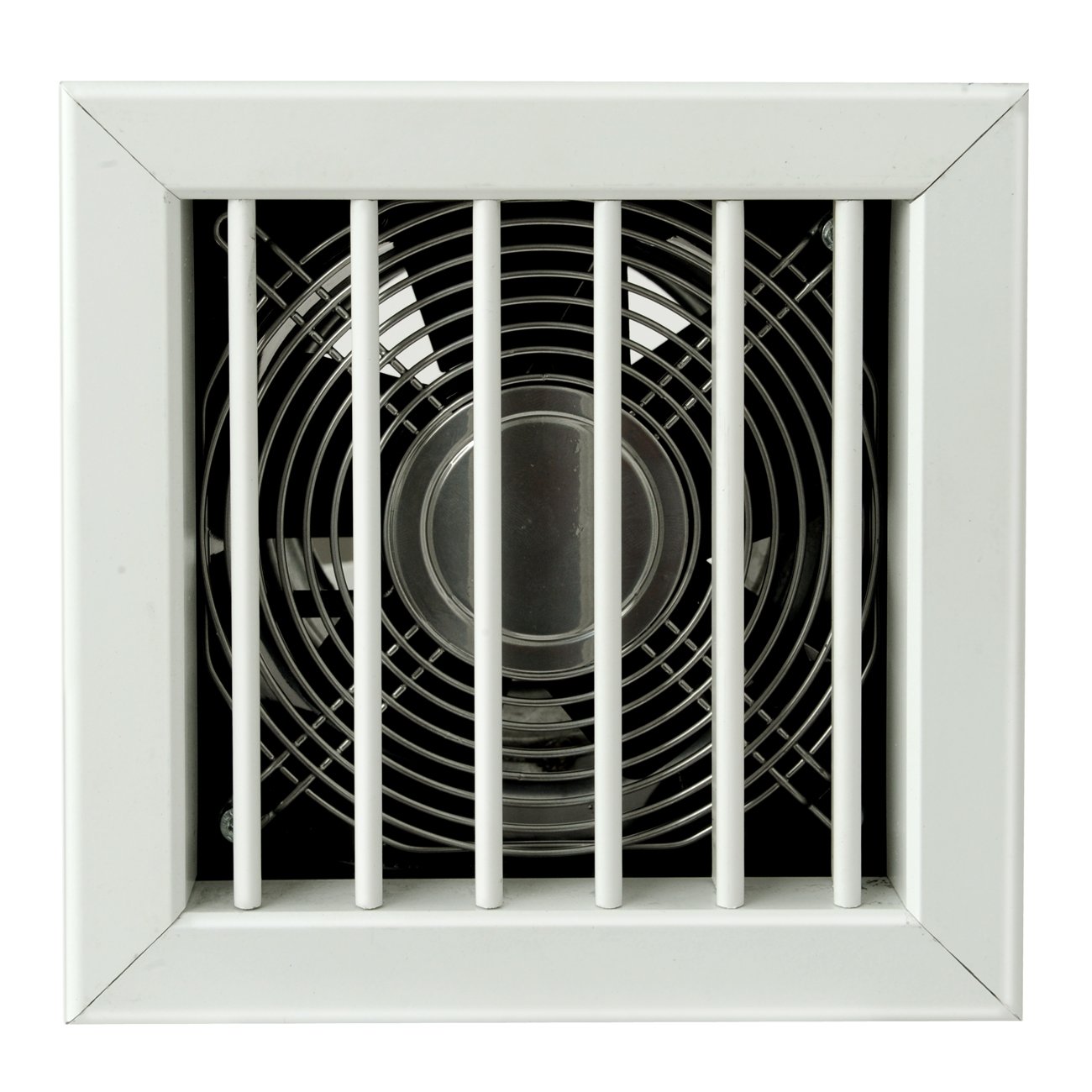 La Ventilazione GCMIB1615100-Y Rejilla para chimeneas con Ventilador eléctrico, Color Blanco, 160x160 mm