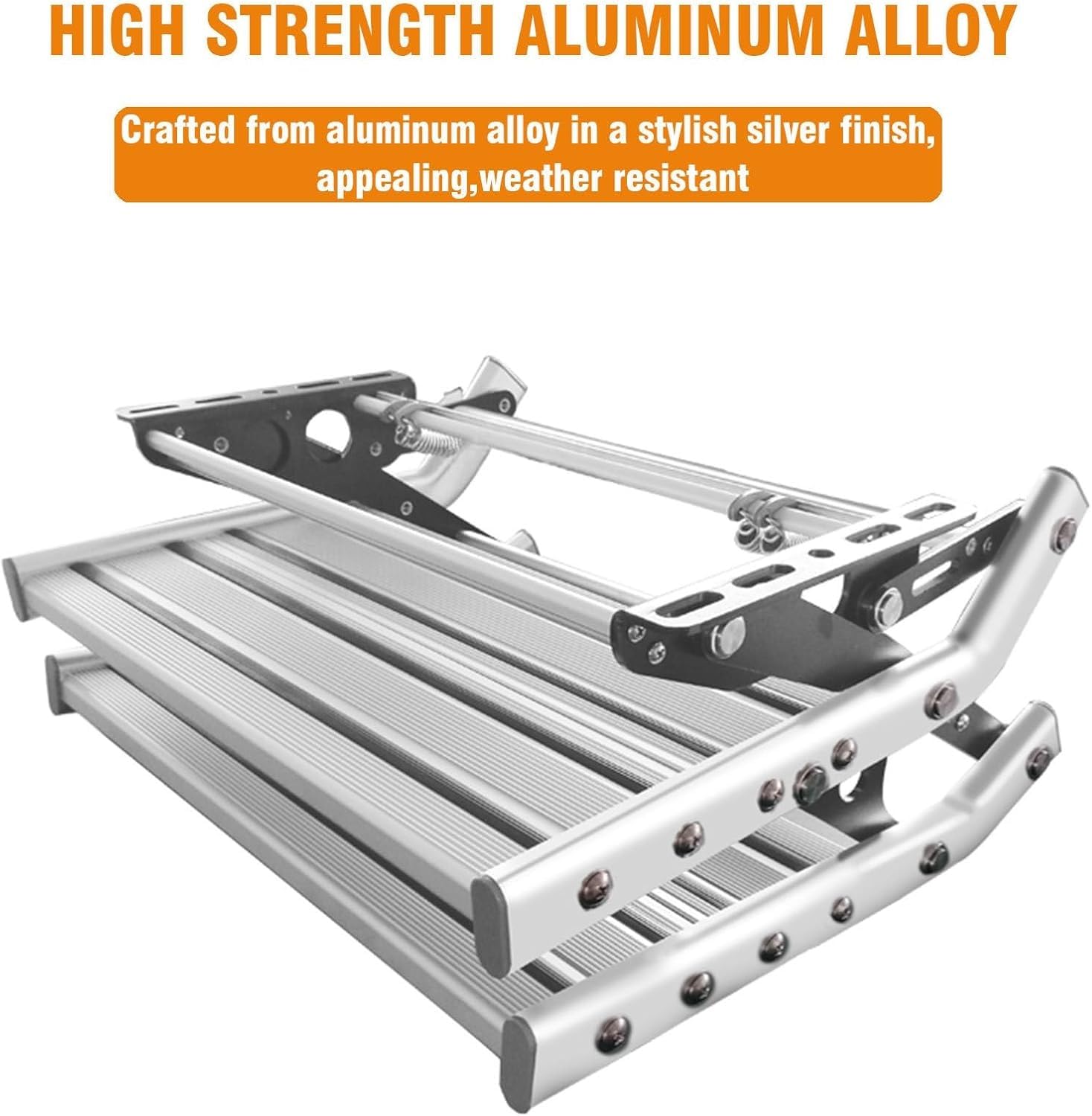 Scale pieghevoli retrattili HeavyDu in lega di alluminio design antiscivolo con piastra in acciaio Reced Capaci di peso 199,6 kg per una facile uscita Entand