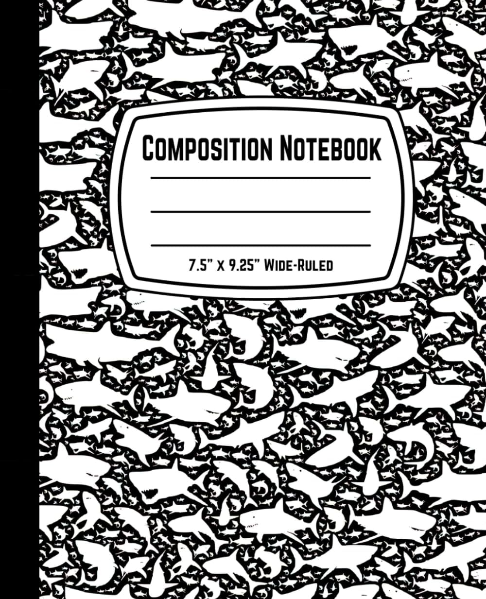 Composition Notebook 7.5" x 9.25" Wide-Ruled: Shark Lined Paper Journal – 110 Pages Gift Notebook for Kids, Boys, Girls, Teens, and Adults