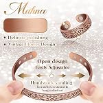 Anneau de drainage lymphatique & Bracelet en cuivre pour femmes, Anneau de détox magnétique et Bracelet de cuivre magnétique, 100% Cadeau de bijoux en cuivre pur solide