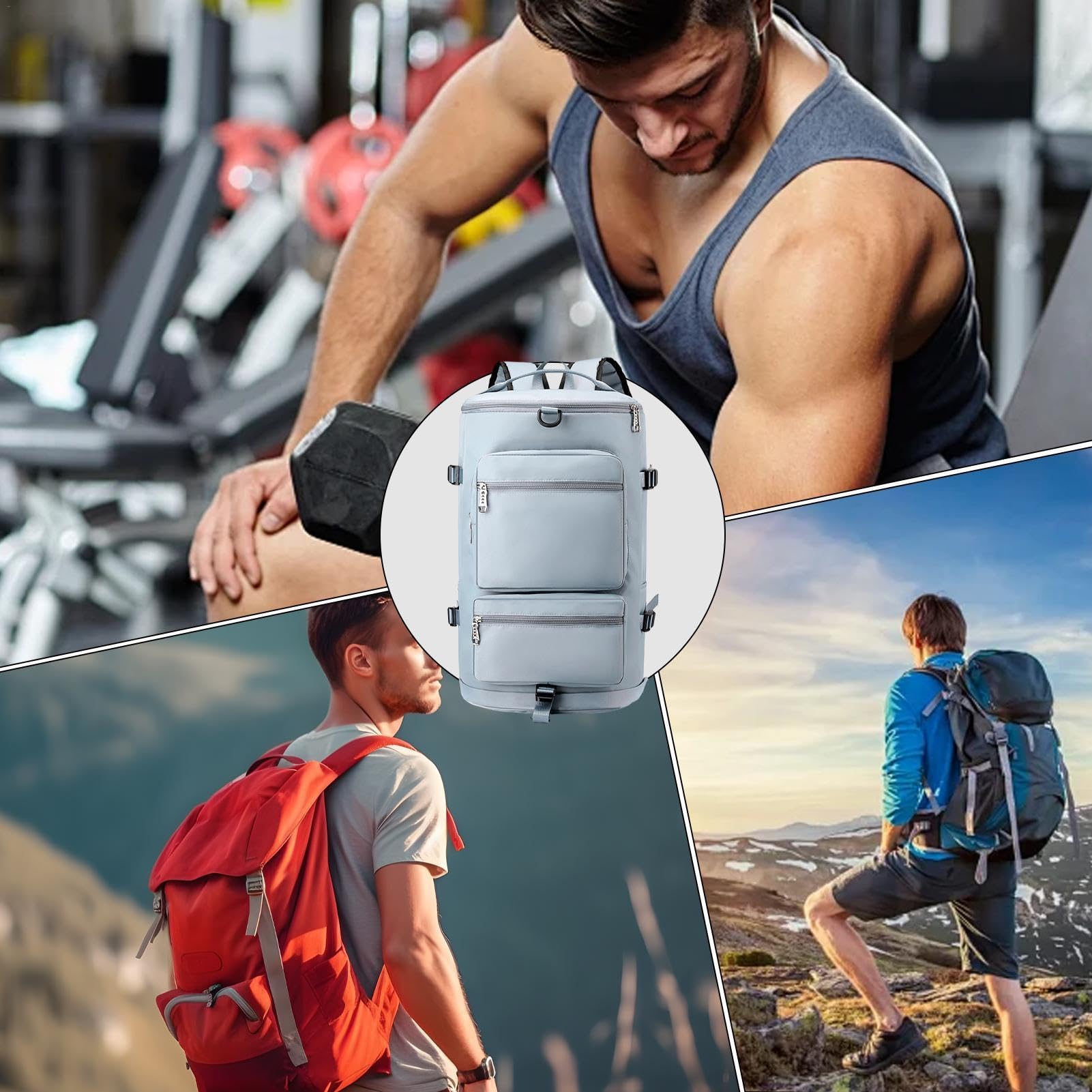 Wielofunkcyjna torba gimnastyczna, męska torba sportowa Duffel | damska torba na siłownię, wodoodporna torba na siłownię, torba na sprzęt fitness, uniwersalna podróżna duffel, przestronna to