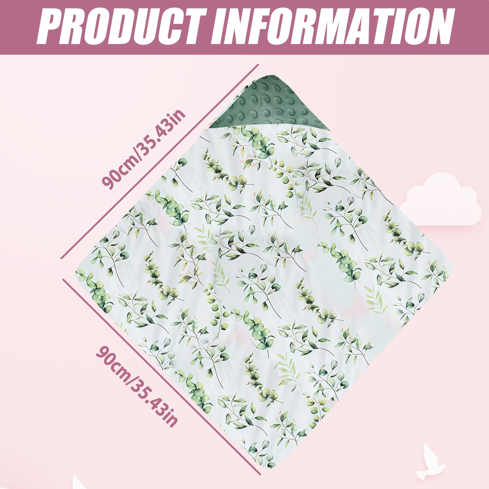 Couverture réversible pour bébé, en coton, universelle, double face, pour nacelle, poussette, siège auto, vert, 90 x 90 cm