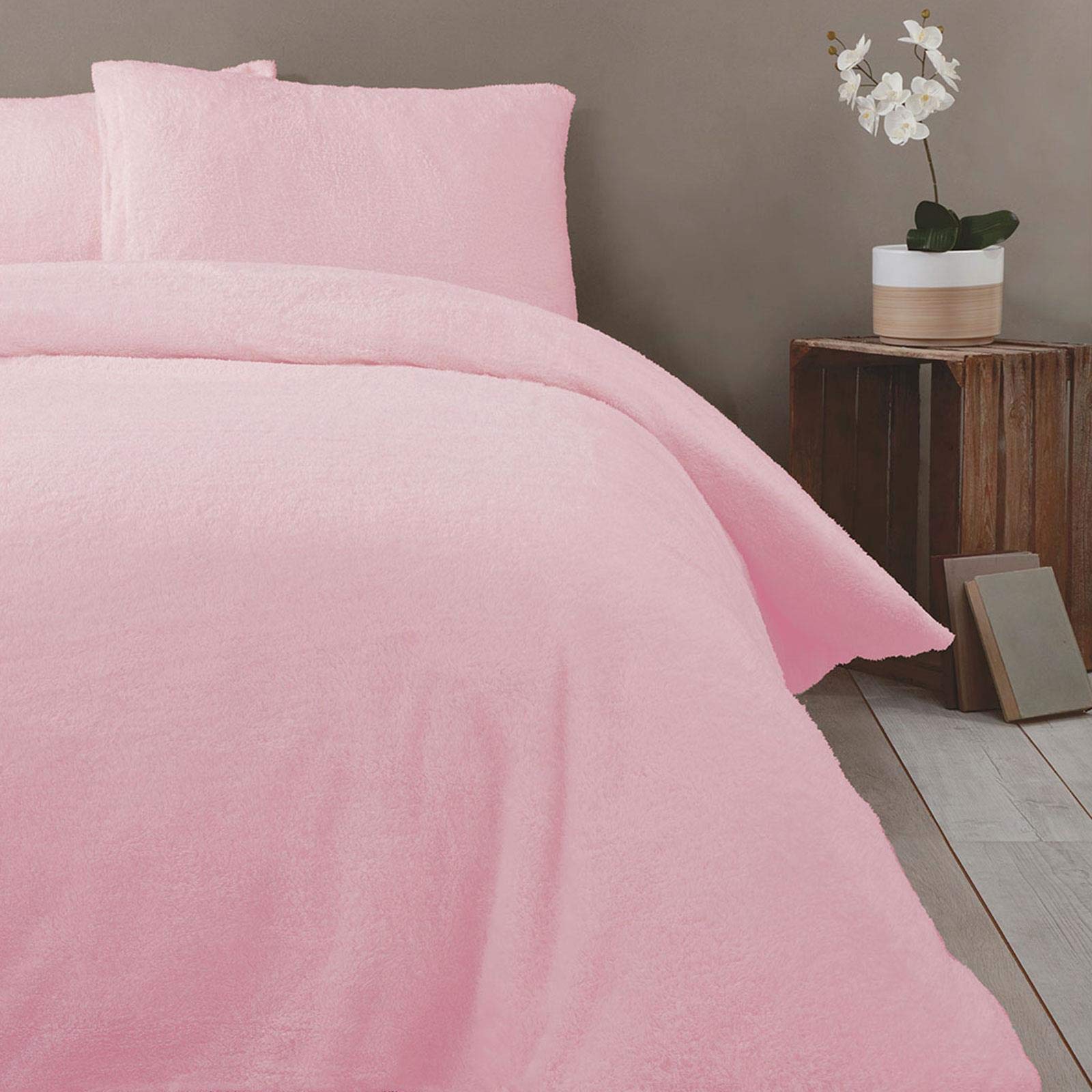 Rapport Home Teddy Single Duvet Set - Soft Pink - 135 x 200cm