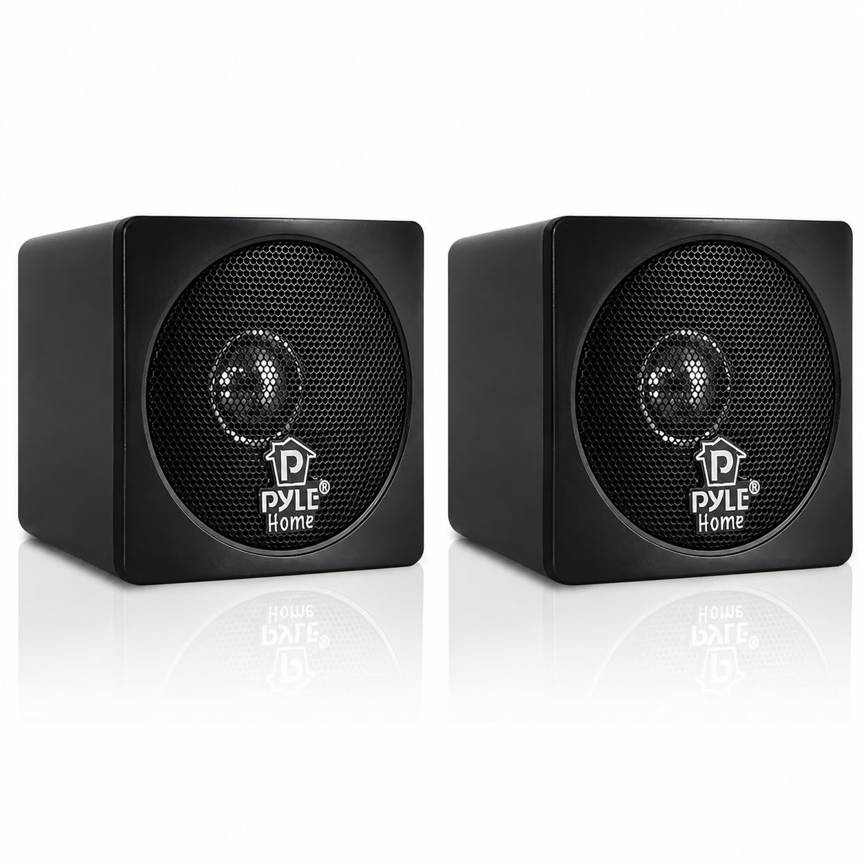 Pyle PC Lautsprecher Boxen Mini, Regallautsprecher Passiv – PC Speaker, Mini Bookshelf Speakers – für PC Boxen, 200W Soundsystem als für Monitor oder TV Lautsprecher, 10,16cm