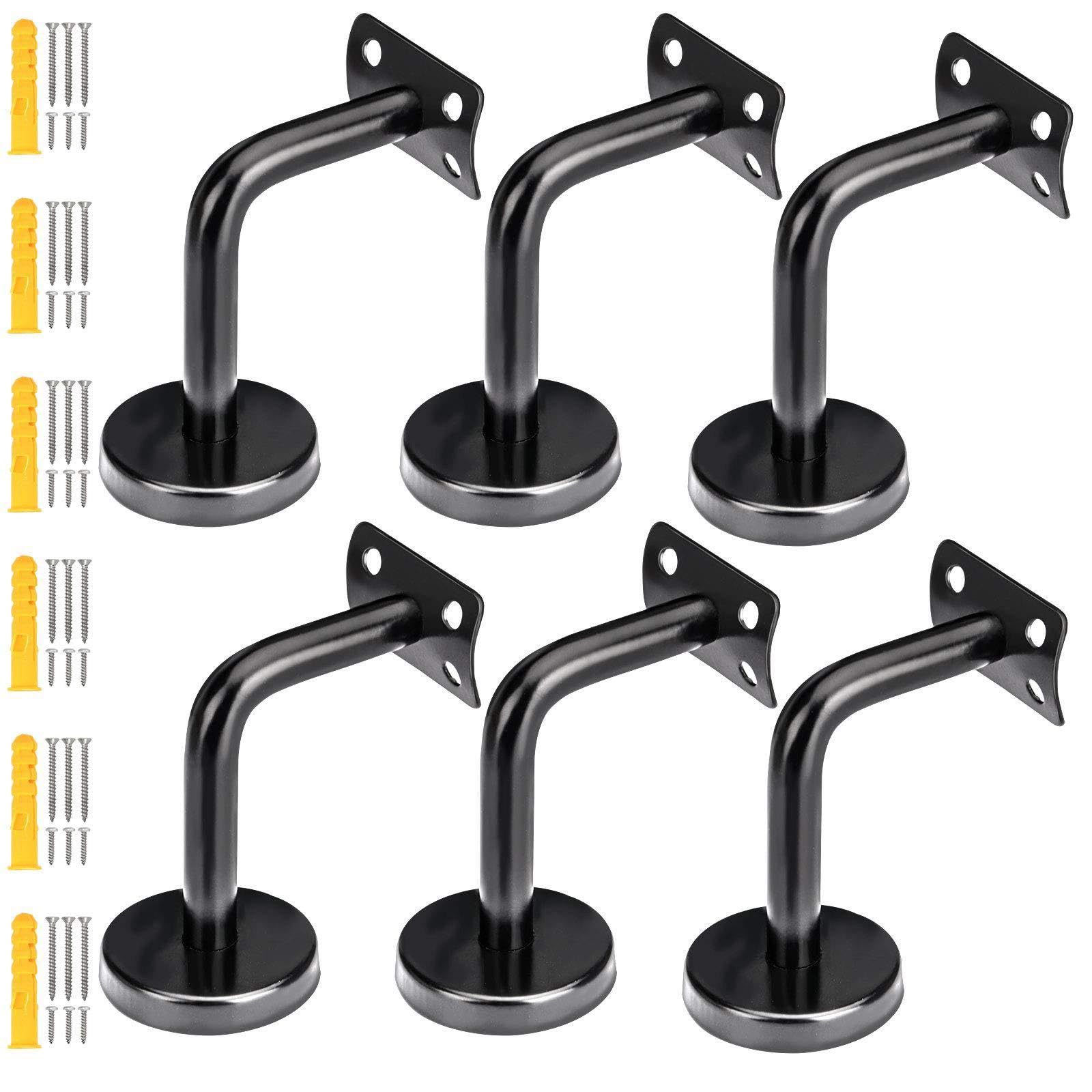 Round Rails Stair Brackets Rustproofed Round Handrails Brackets for Indoor Outdoor Architectural Guardrails Systems Heavy Type Stainless Steel Railing