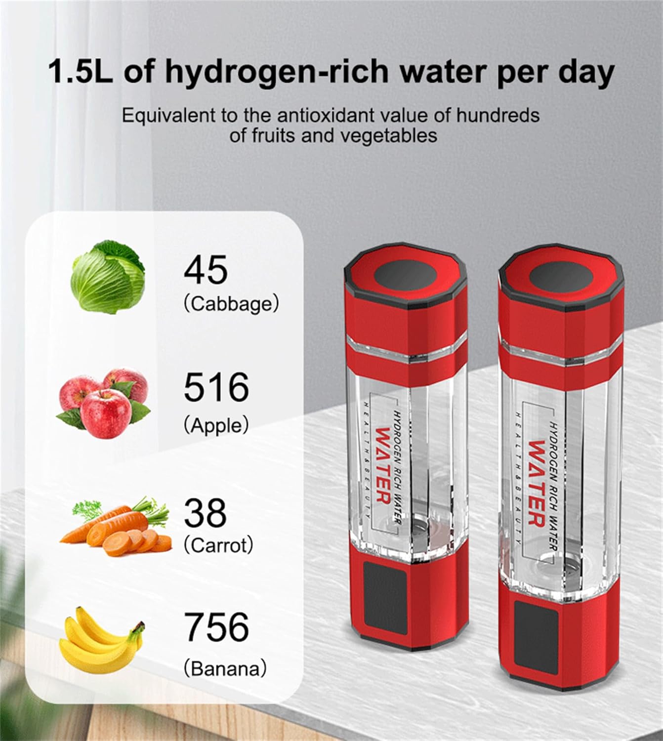 Hydrogen Water Bottle Generator up to 5000PPB Portable Rechargeable Hydrogen Rich Water Maker Machine with SPE PEM Technology