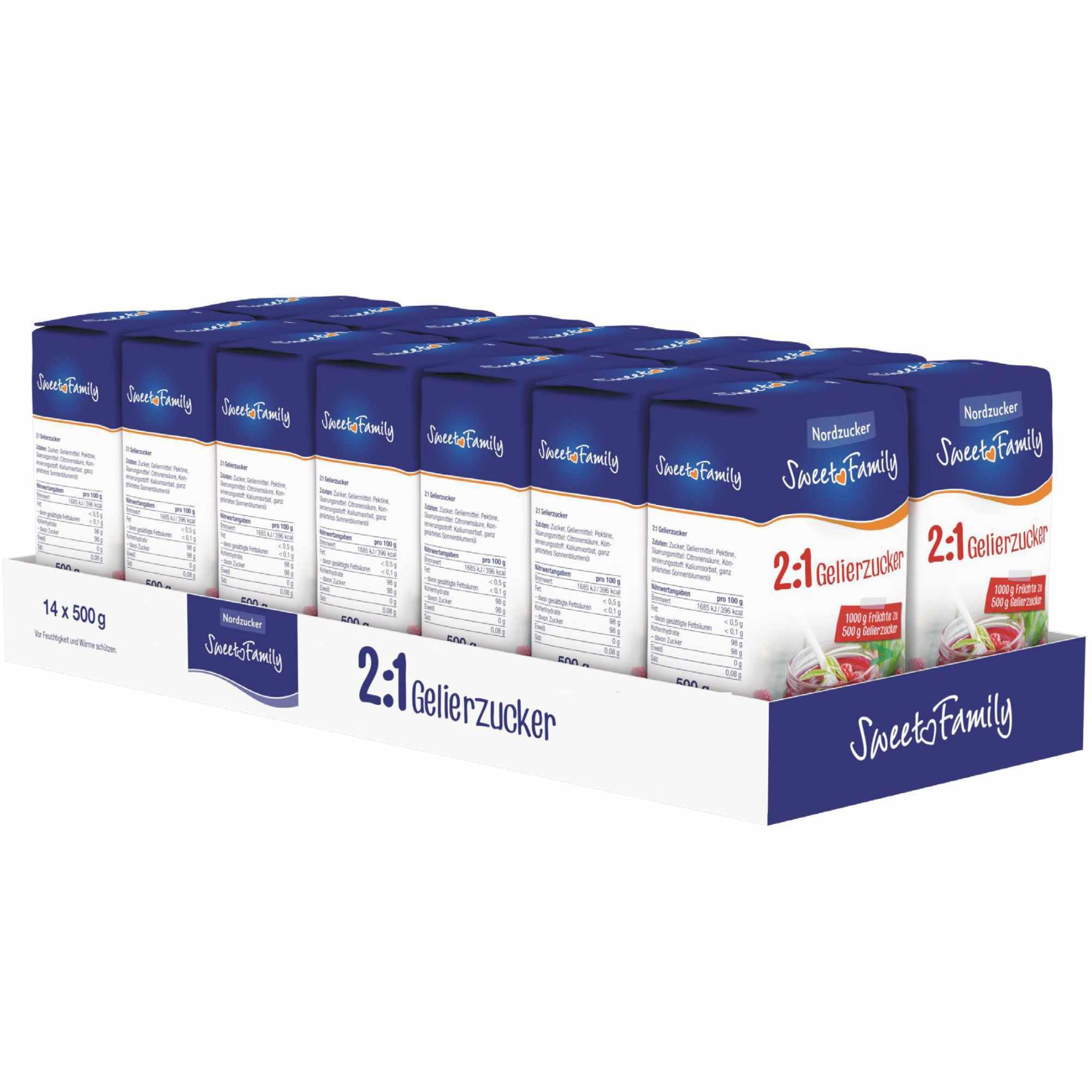 Sweet Family Gelierzucker 2zu1 VPE (14x500g Packung) + usy Block