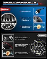 BraveWAY 7 Colos Kerek LED Motorkerékpár Fényszóró - 12000LM, Hi-Lo Funkcióval, H4-H13 Kompatibilis, DOT Tanúsítvánnyal, Plug and Play Csatl 4