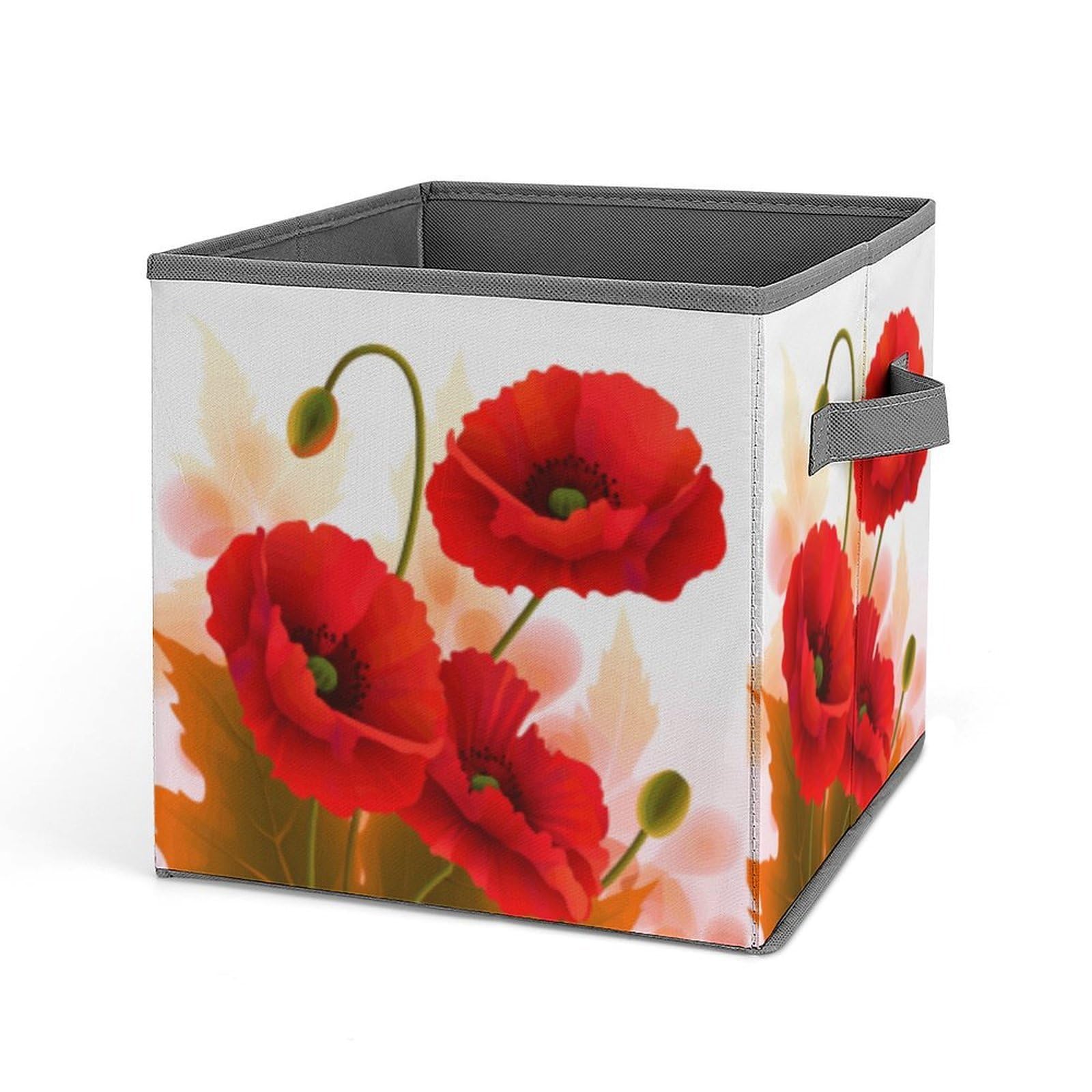 DWVTSLH Flowers Vivid Petals Cube Storage Bins with Handle, Foldable Storage Cubes, 11 Inch Large Storage Baskets, Washable Fabric Closet Organizer for Shelves, Decorative Clothes Storage Boxes