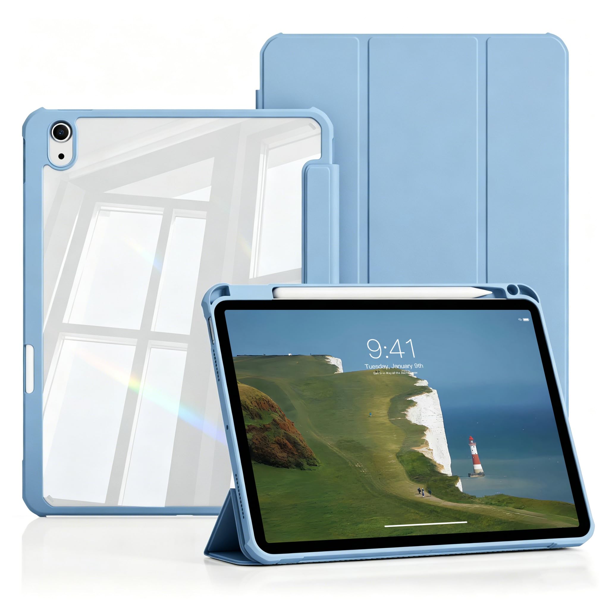 Coque iPad 11e Gén Anti-Rayures Transparente Résistante avec Support Stable - 7