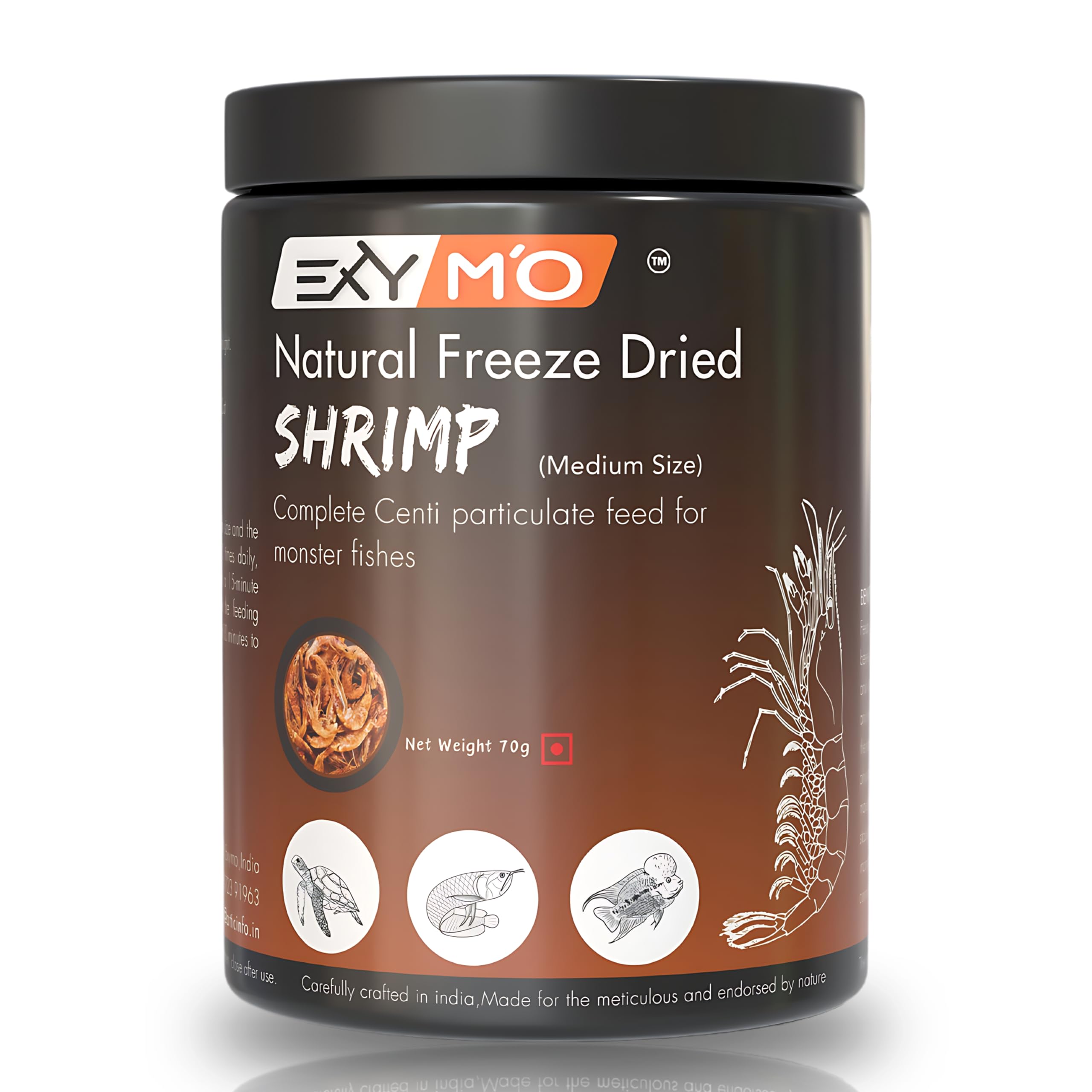 EXYMO-Freeze Dried Shrimp Fish Food Aquarium with 68% Protein for Arowana, Flowerhorn,Oscar, Turtle & Tortoise, All Life Stages.(Medium Size-70g) (B0D4B43B6T) Amazon Price History, Amazon Price Tracker