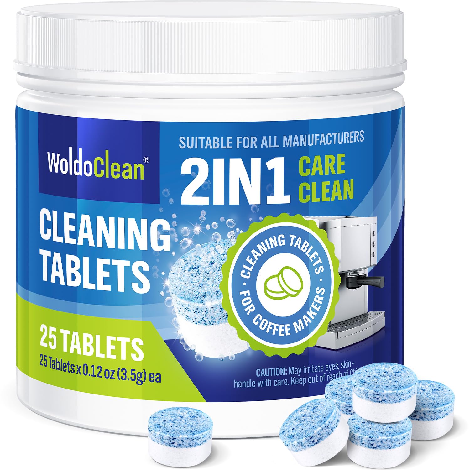 2-phase cleaning tablets for automatic coffee machines - compatible with Jura automatic coffee machines for 25 cleanings