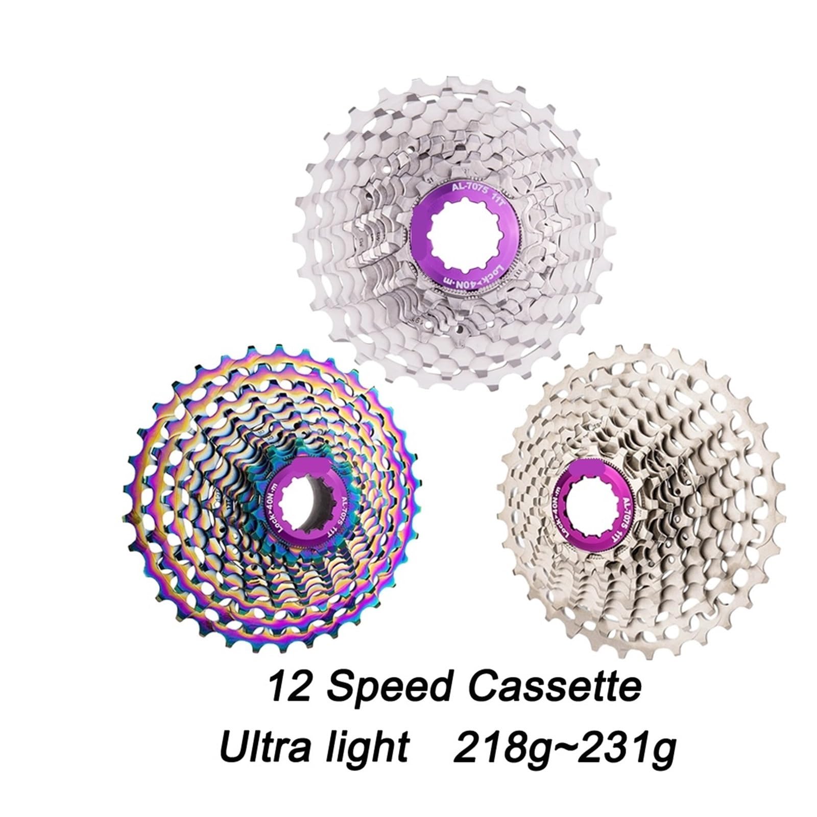 Ultralight Freewheel Flywheel lekki rower wyścigowy 12 V kaseta 34T, koło łańcuchowe 12 prędkości 11-28T, 32T, kompatybilny z lustrzankami HG 12S K7, ultralekki, wolnobieg (12 S 11-32T Rainbow)