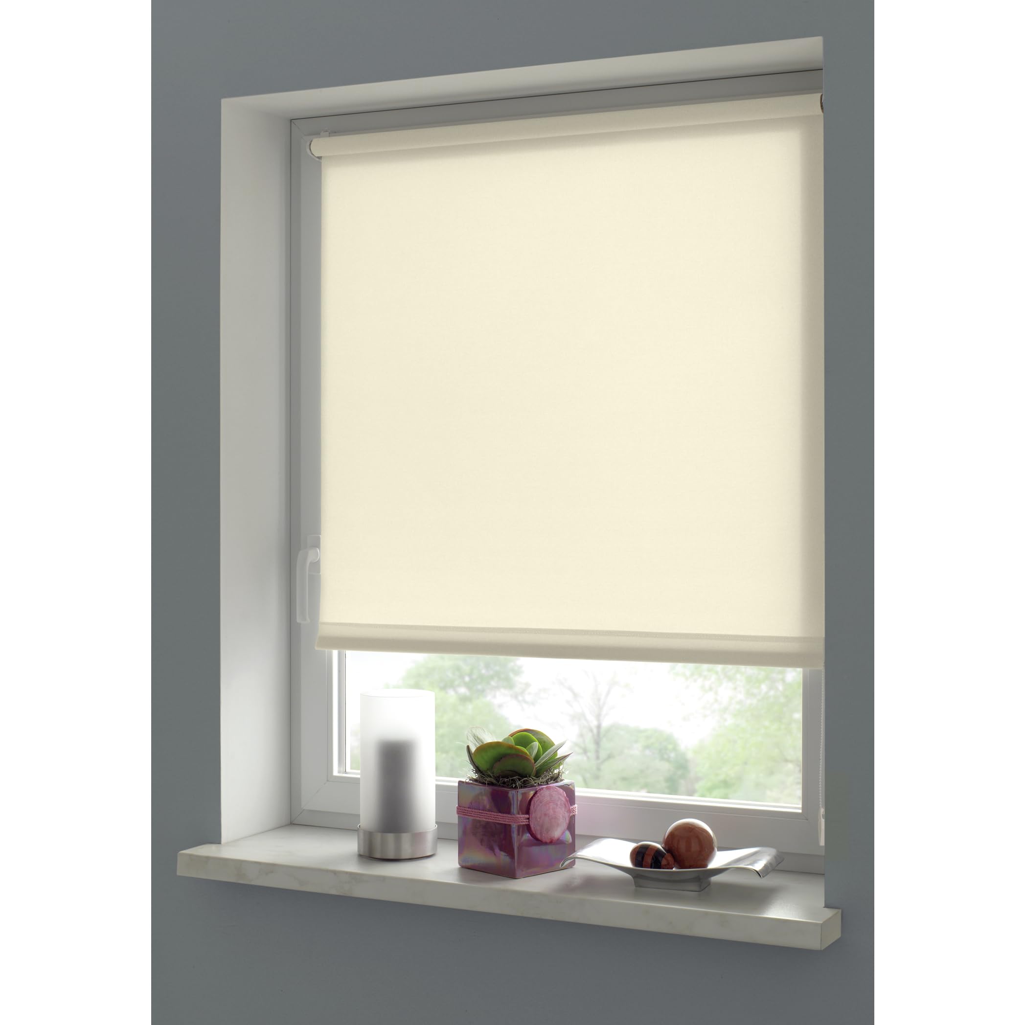 Gardinia Tenda a Rullo con Morsetto di Fissaggio o Adesiva avvolgibile, per Luce Diurna, Opaca, Kit di Montaggio Incluso EASYFIX Bianco, (LxA) 45 x 150 cm