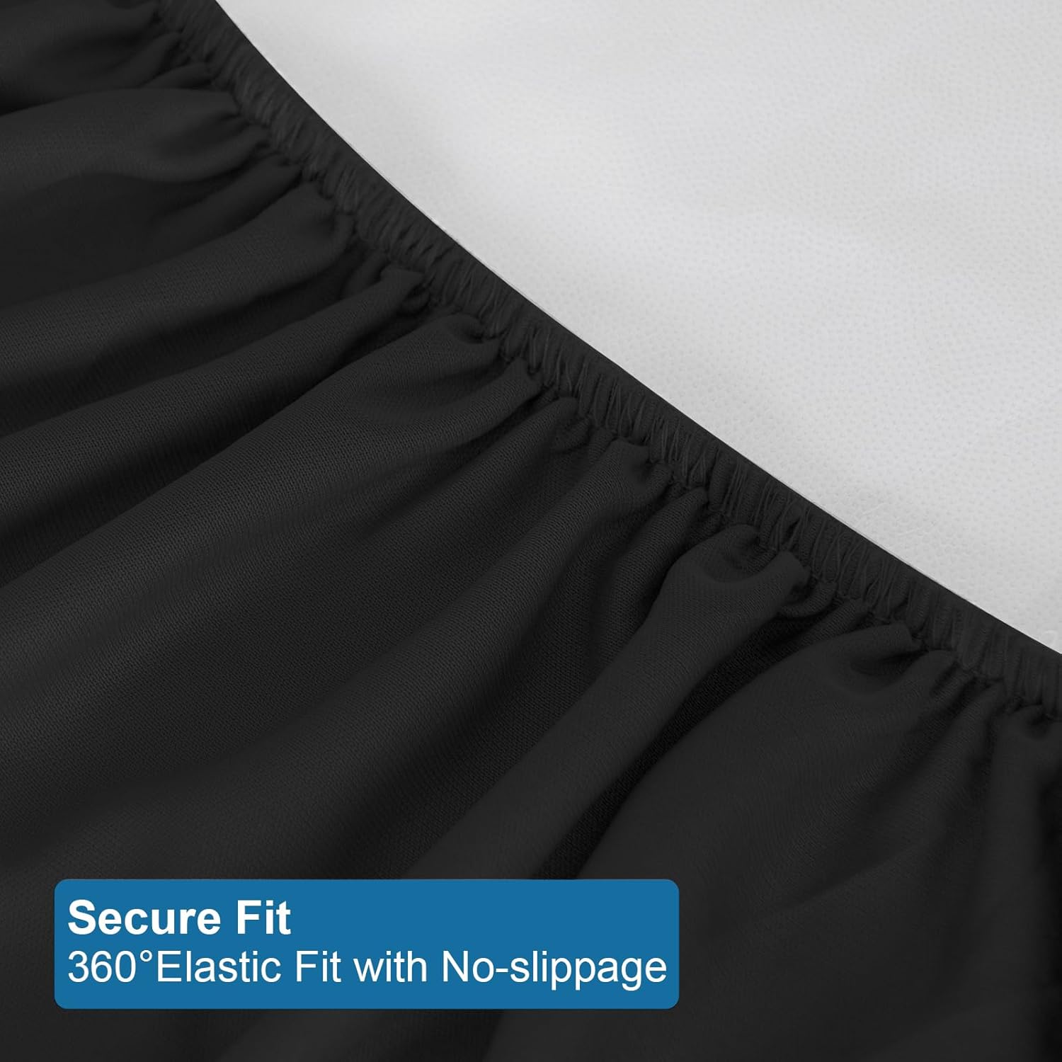 Queen Mattress Protector Waterproof, Queen Size Mattress Pad Cover, Soft & Breathable Fitted Bed Sheet for Bed with Deep Pocket and Elastic Rubber Band Up to 14 Inches, Black - Image 5