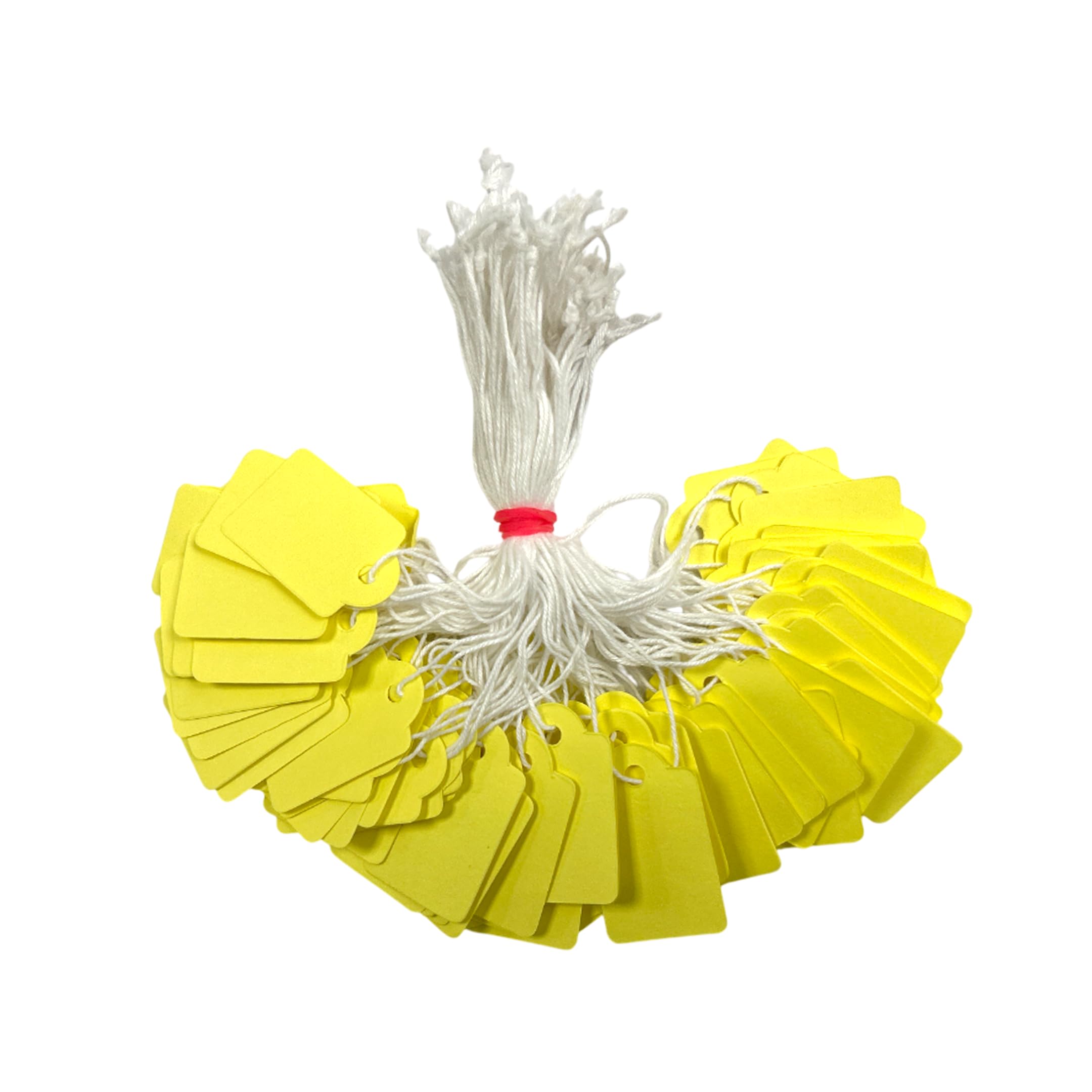 Pack of 100 Medium Yellow Strung Tags Price Tickets 25 x 39mm