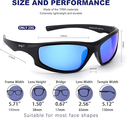Vista 16 de Polarized Sunglasses for Men and Women, Sports Wrap Around Running Fishing Sun Glasses UV400 Protection RFS8202