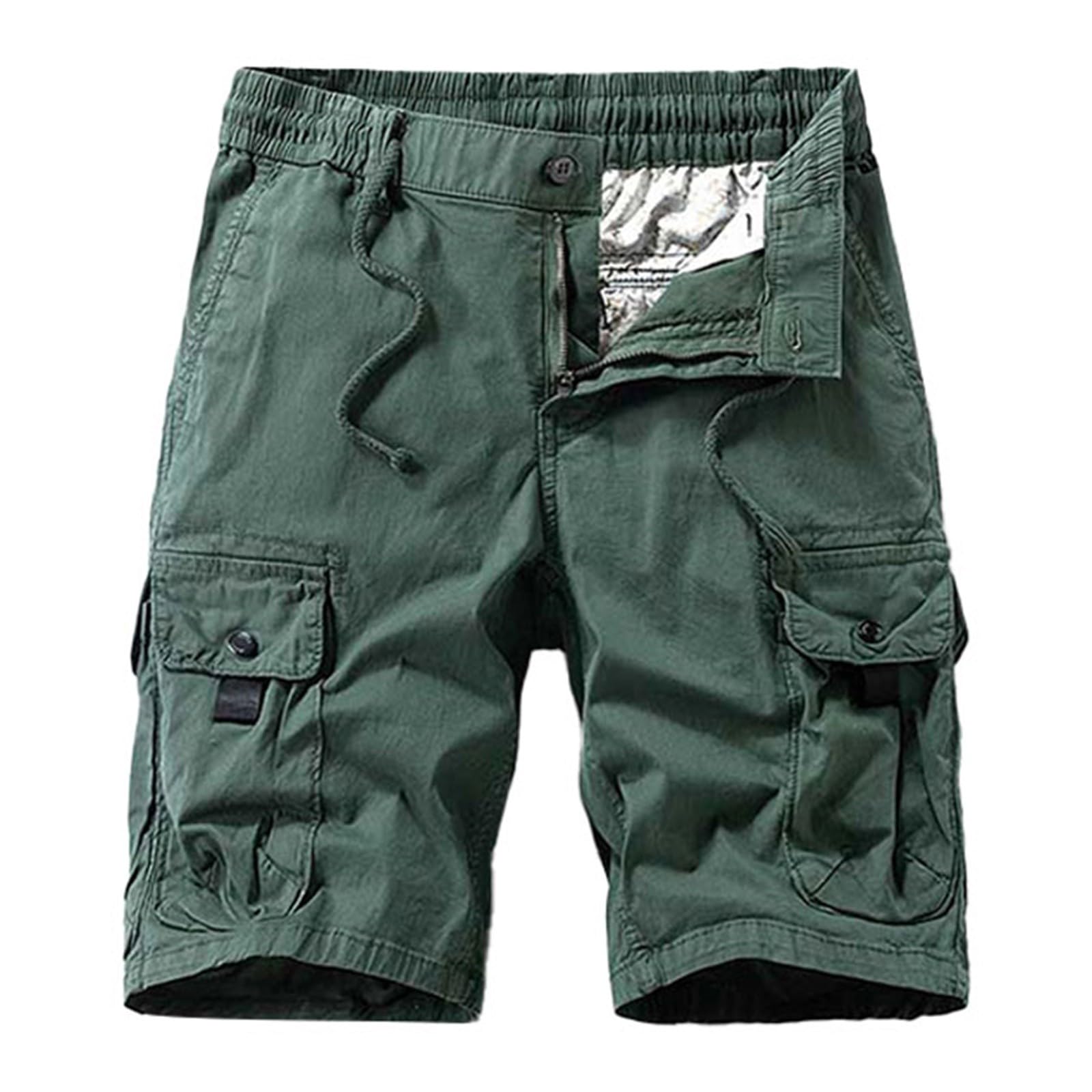 CHUNOTU - Pantalones cortos chinos para hombre, elásticos, casuales, para verano, combate, con múltiples bolsillos, transpirables, ropa de trabajo al aire libre, pantalones de senderismo