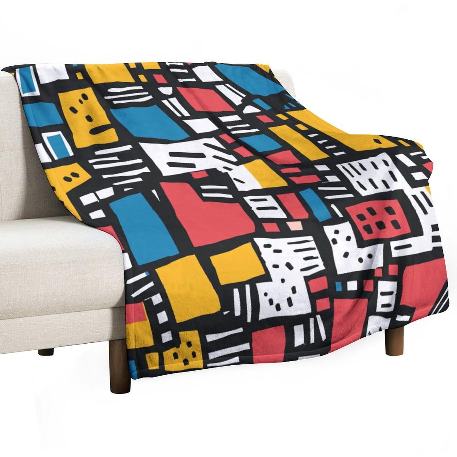 ECWECC Fleece Throw Blanket for Couch Graffiti Throw Memphis Style Blankets Lightweight Fuzzy Cozy Soft Plush Warm Blankets And Throws for Sofa