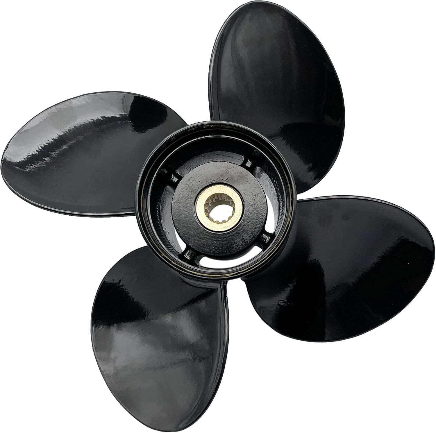 Aluminum Outboard Cupped Propeller Boat Prop 4 Blades(13.4x15,13x17,12.5x19) Replacement for BRP,Johnson,EVINRUDE,E-TEC 40-140HP 2-Stroke 13 Spline Tooth