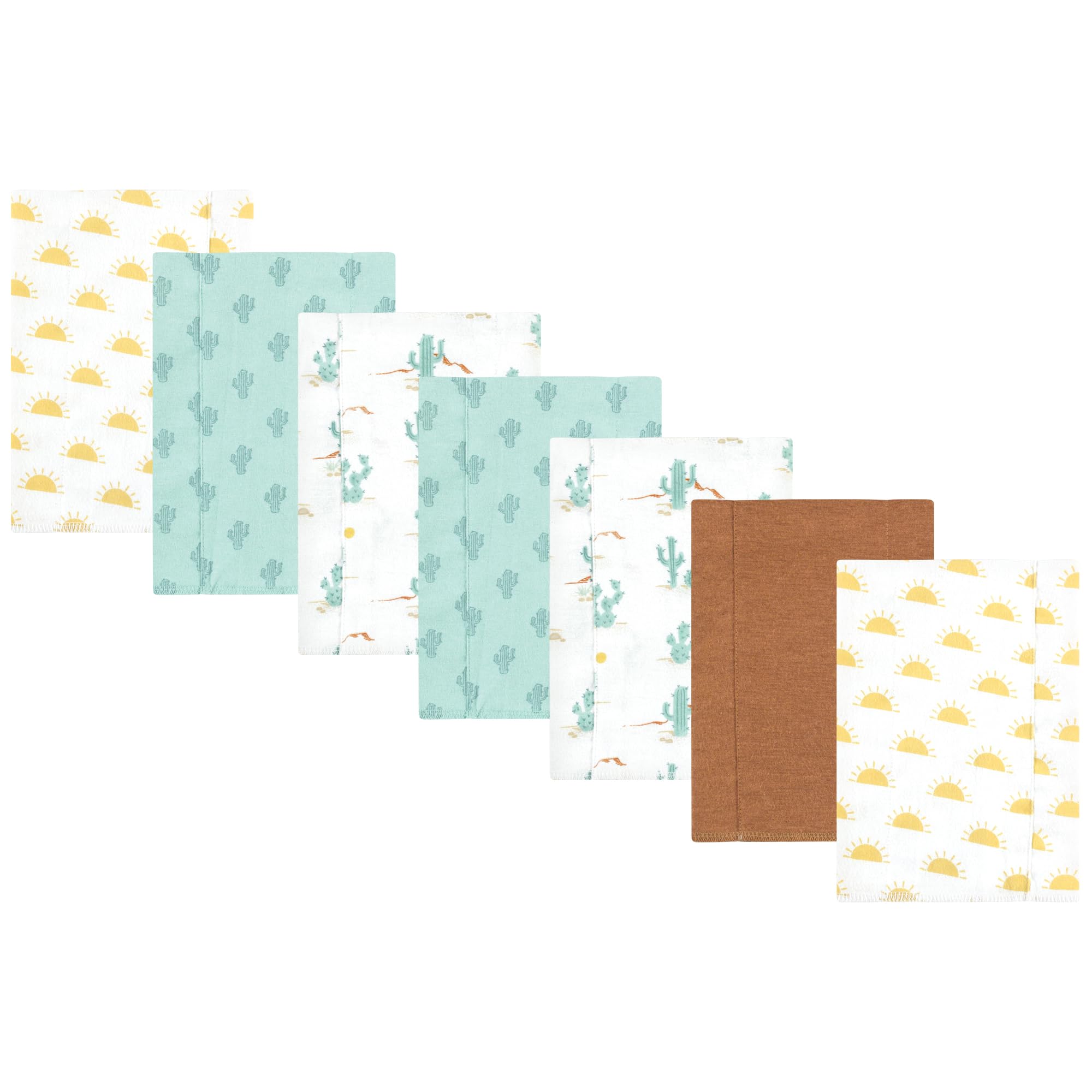 Luvable Friends Hudson Baby Flannel Burp Cloths 7pk, Sun and Cactus