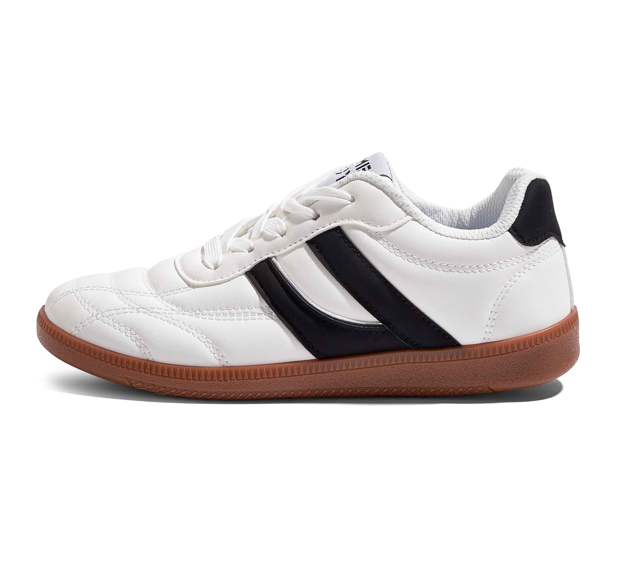 Women's Retro Sneakers, Vintage Artificial Leather Gum Sole Shoes Scratch-proof upper,reinforced stitching,cushioned insole,slip-resistant sole,adjustable fit,easy-clean multi-scene use