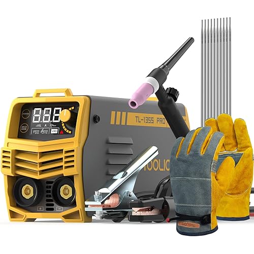 TOOLIOM 135A Stick/Lift TIG Welder 110V MMA ARC Welder Machine with Lift TIG Torch with LCD Display Portable Welding Machine