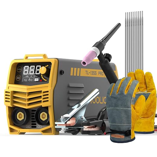 TOOLIOM 135A Stick Welder/Lift TIG,110V/220V MMA ARC Welder Machine with Lift TIG Torch Inverter Welder with Digital Display Hot Start Portable Welding Machine