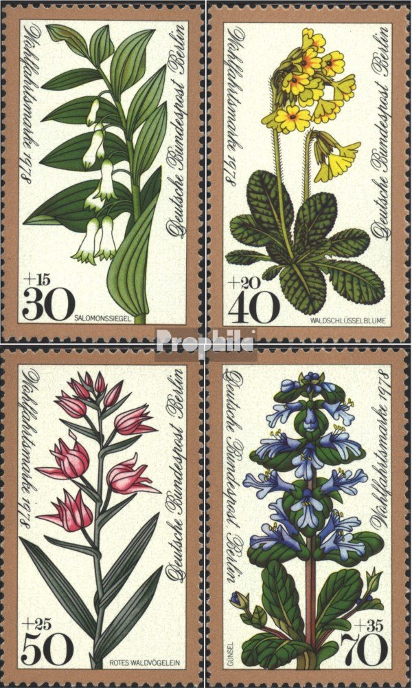Briefmarkenset Berlin (West) 573-576 Komplett, Postfrisch ** MNH, 1978 Wohlfahrtsmarken Mit Pflanzen-/Pilzmotiven