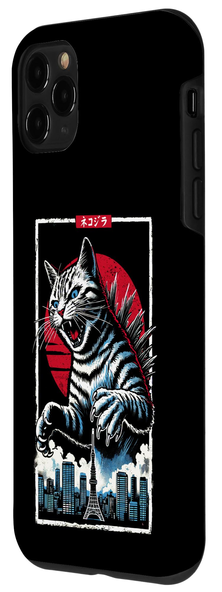 iPhone 11 Pro Cat Kaiju Catzilla Japanese Art Men Women Kids Funny Cat Case - Image 2