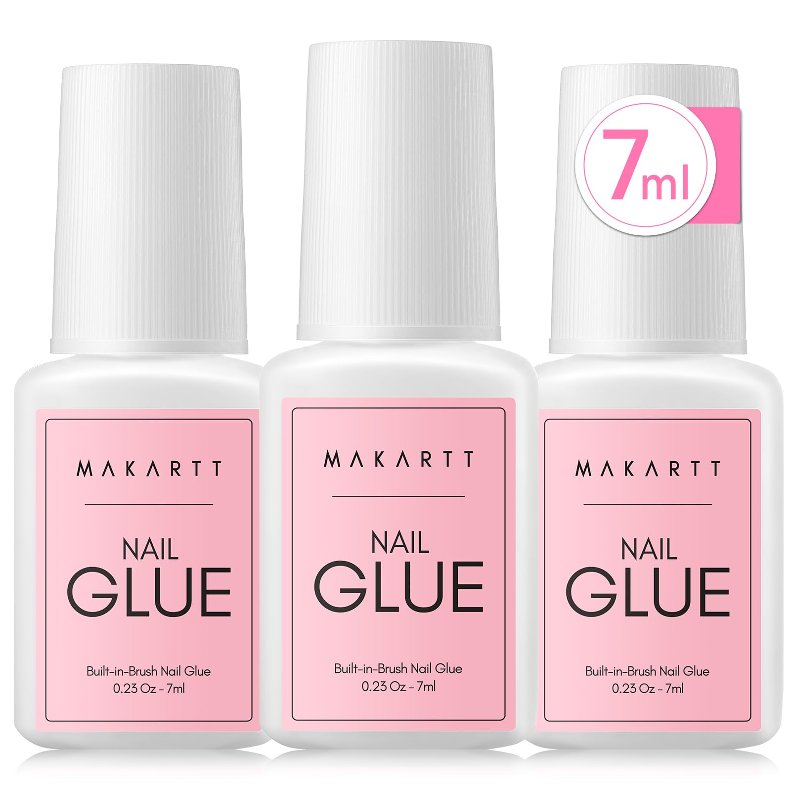 Colla Per Unghie Finte Extra Forte In Formato Acrilico, 3 x 7 ml. Ideale Per Tip, Press-On Nail Glue E Riparazioni, Con Formula a Lunga Tenuta Per un'Applicazione Professionale e Duratura