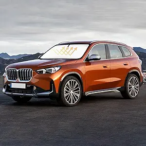 Windshield Sun Shade Sunshade for 2016-2023 2024 2025 BMW X1 F48 Windshield Sun Visor Cover for X1 F48 Accessories Foldable Front Window Shield Protect Car from Sun Rays Block Heat