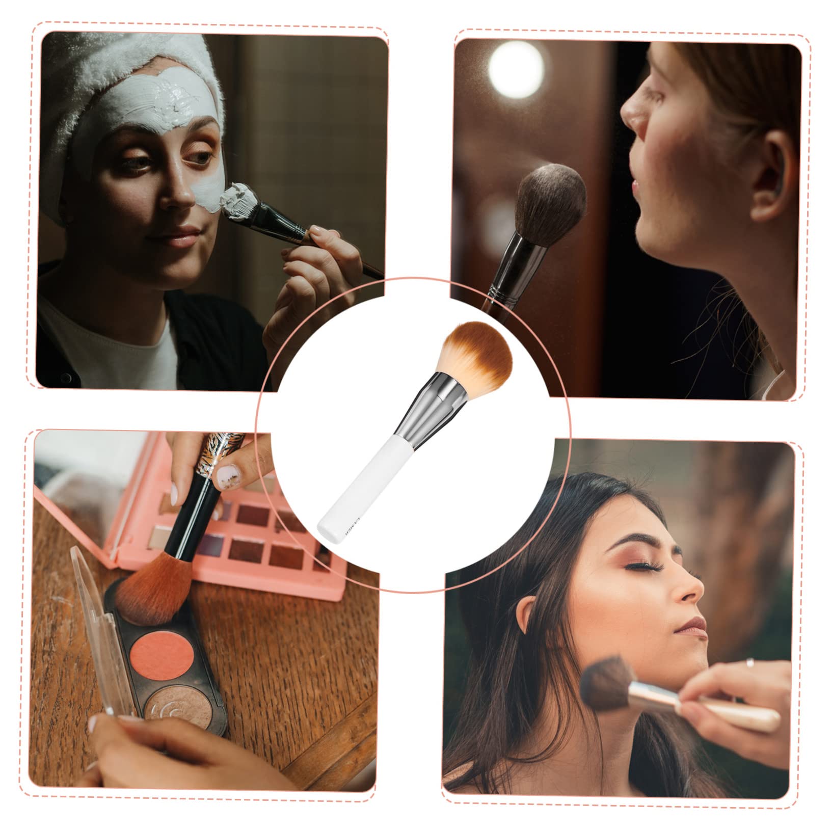 FOMIYES 3 Piezas Brocha De Maquillaje Brocha De Base Rostro Cepillo Correctores Cepillo De Cara De Mezcla Cepillar Brocha Para Polvos Herramienta Mango De Madera Perder Fundación